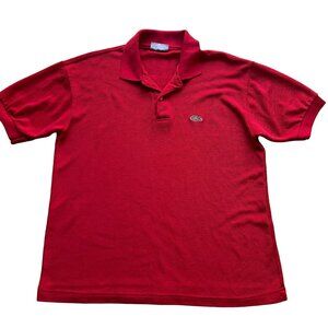 Vintage Chemise Lacoste Size XL Red Cotton Blend Short Sleeve Polo Shirt France